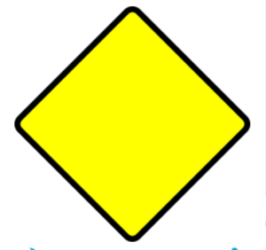 Yellow diamond-shaped sign. No text or images.